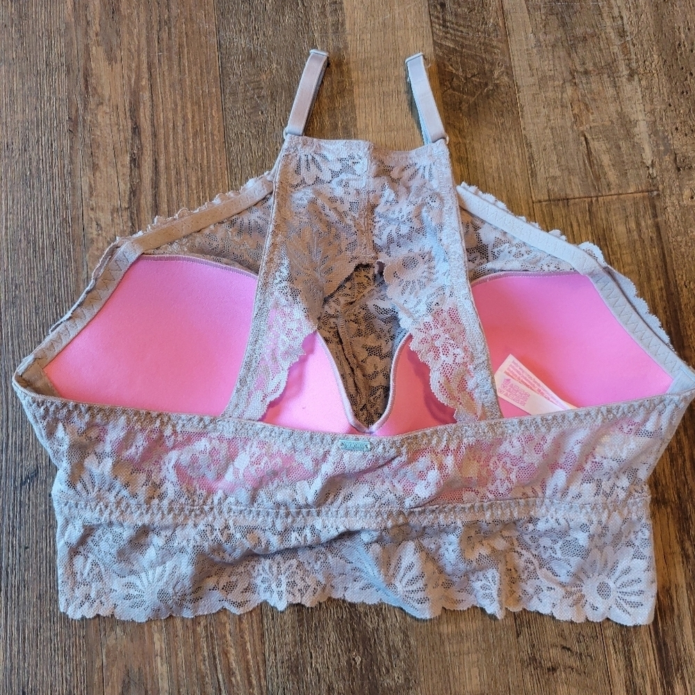Victoria's Secret PINK All Over Lace High Neck Bralette Top - Picture 3 of 6